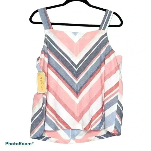 Copper Key Pastel V-Stripe Tank Top - Picture 3 of 5